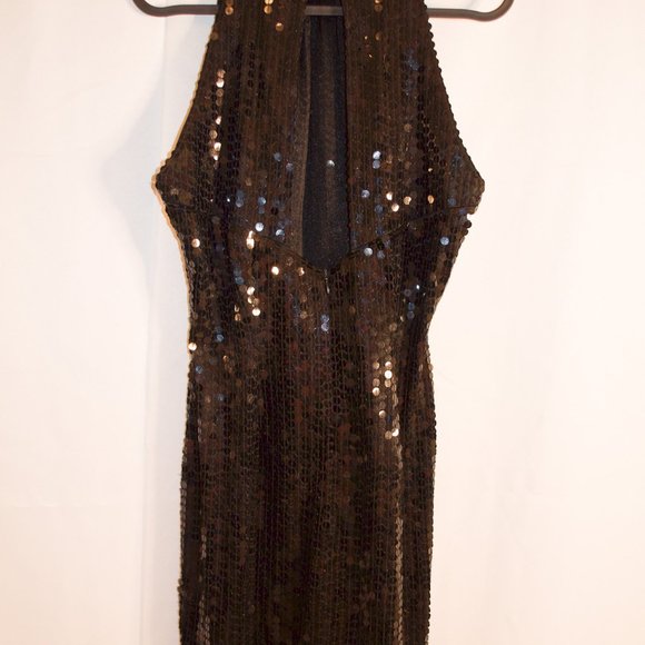 Black Sequin Cocktail Dress - Picture 4 of 7